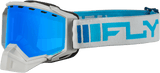 Zone Snow Goggle Silver/Blue W/ Sky Blue Mirror/Blue Lens - Cycle City Outdoors
