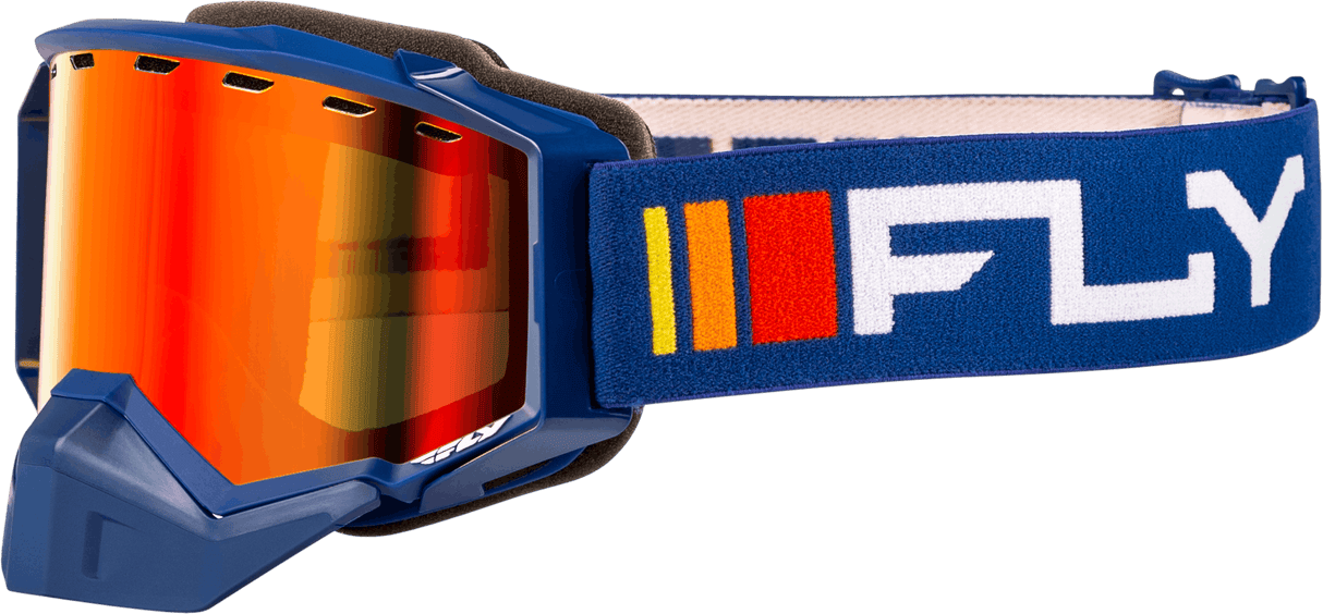 Zone Snow Goggle Navy/White W/ Red Mirror/Amber Lens - Cycle City Outdoors