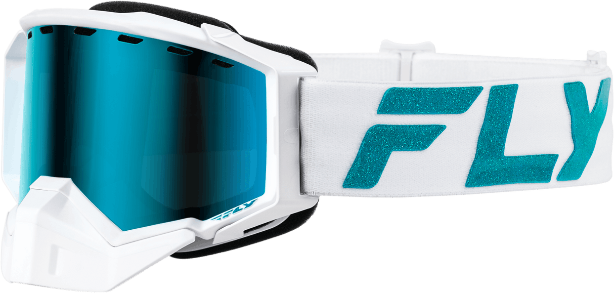 Zone Elite Snw Goggle Wht/Teal W/ Sky Blue/Polarized Smk Lens - Cycle City Outdoors
