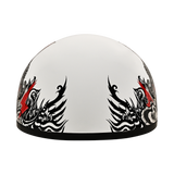 DOT Approved Daytona Motorcycle Half Face Helmet - Skull Cap Graphics for Men & Women, Scooters, ATVs, UTVs & Choppers - W/ Rockin' Reaper