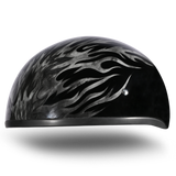 DOT Approved Daytona Motorcycle Half Face Helmet - Skull Cap Graphics for Men & Women, Scooters, ATVs, UTVs & Choppers - W/ Ignite Grey