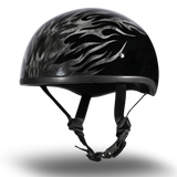 DOT Approved Daytona Motorcycle Half Face Helmet - Skull Cap Graphics for Men & Women, Scooters, ATVs, UTVs & Choppers - W/ Ignite Grey
