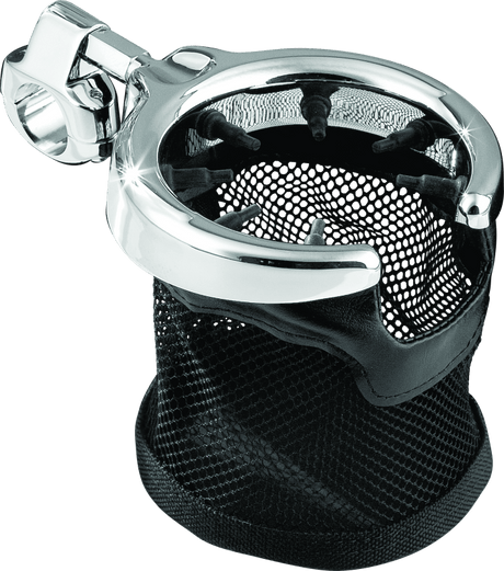 Kuryakyn Mesh Basket Universal Drink Holder 1in Clamp Chrome - Cycle City Outdoors