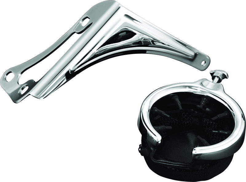 Kuryakyn Passenger Drink Holder With Basket 98-13 Touring Right Side Chrome - Cycle City Outdoors