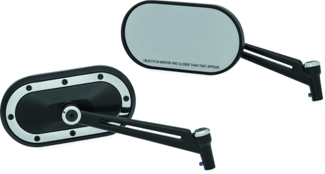 Kuryakyn Heavy Industry Mirrors Satin Black & Chrome - Cycle City Outdoors