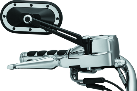 Kuryakyn Heavy Industry Mirrors Satin Black & Chrome - Cycle City Outdoors