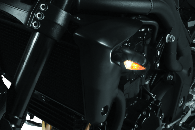 Kuryakyn Rhombus Front Left White/Amber Satin Black - Cycle City Outdoors