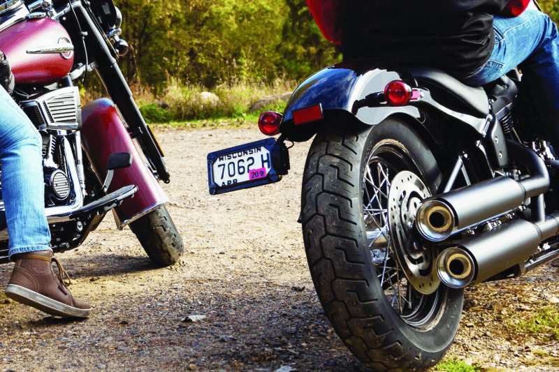 Kuryakyn Nova Side Mount License Plate Frame Gloss Black - Cycle City Outdoors