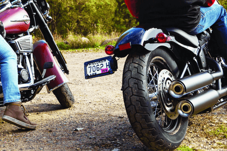 Kuryakyn Nova Side Mount License Plate Frame Gloss Black - Cycle City Outdoors