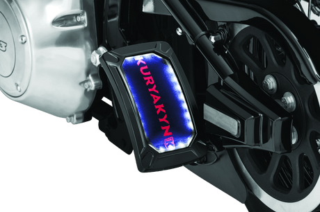 Kuryakyn Nova Curved Vertical Mount Side License Plate Holder Gloss Black - Cycle City Outdoors