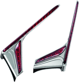 Kuryakyn L.E.D. Vertical Rear Light Strips 12-17 GL1800 Chrome Red Lens - Cycle City Outdoors
