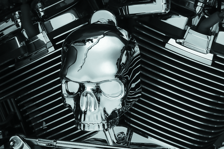 Kuryakyn Skull Horn Cover 17-Up With Waterfall Style Horn Chrome - Cycle City Outdoors