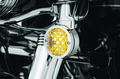 Kuryakyn Mesh Turn Signal Bezels 3-1/4in Chrome - Cycle City Outdoors