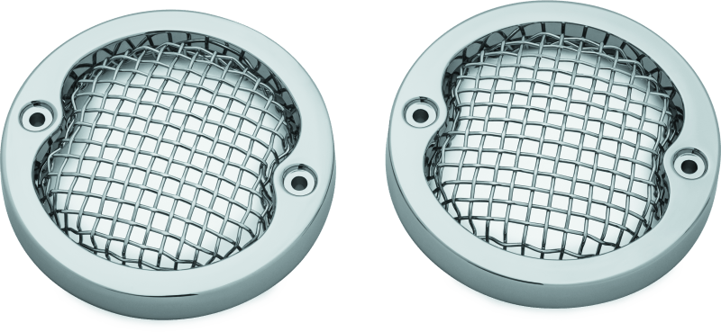 Kuryakyn Mesh Turn Signal Bezels 3-1/4in Chrome - Cycle City Outdoors