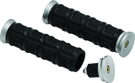 Kuryakyn Dillinger Grips 1in Silver - Cycle City Outdoors