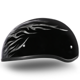 DOT Approved Daytona Motorcycle Half Face Helmet - Skull Cap Graphics for Men & Women, Scooters, ATVs, UTVs & Choppers - W/ Ignite Grey