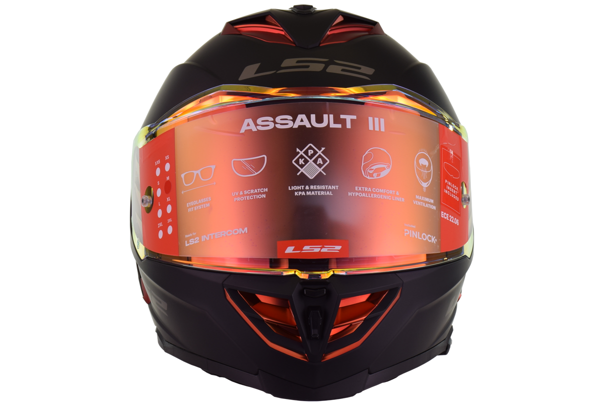 LS2 Assault III Solid Matte Black Red