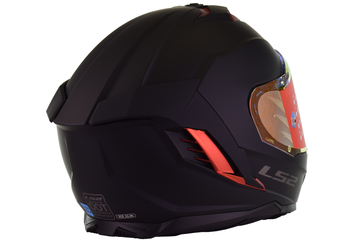 LS2 Assault III Solid Matte Black Red
