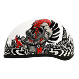 DOT Approved Daytona Motorcycle Half Face Helmet - Skull Cap Graphics for Men & Women, Scooters, ATVs, UTVs & Choppers - W/ Rockin' Reaper