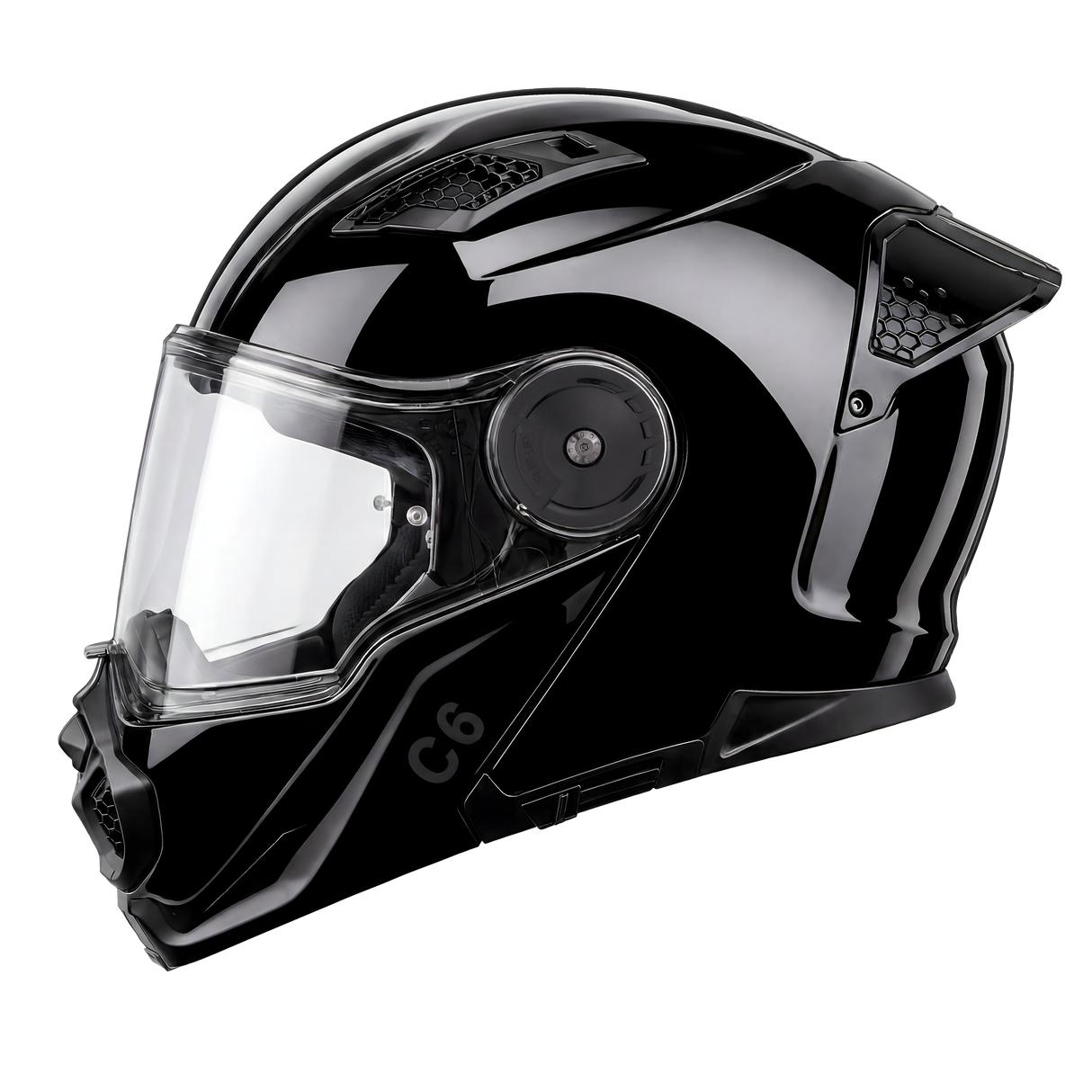 Daytona - D.O.T. & ECE Daytona C6- Hi-Gloss Black Modular Motorcycle Helmet
