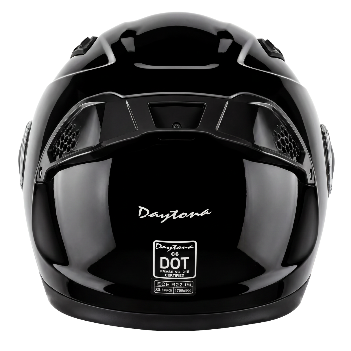 Daytona - D.O.T. & ECE Daytona C6- Hi-Gloss Black Modular Motorcycle Helmet