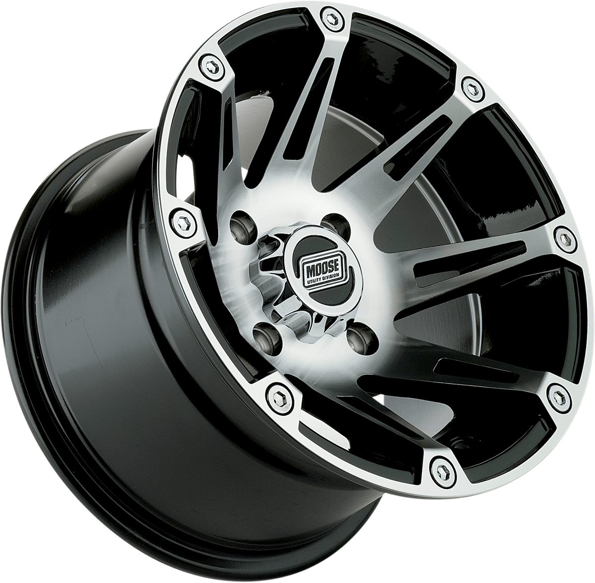 MOOSE UTILITY Wheel - 387X - Rear - Machined Black - 14x8 - 4/110 - 2+6 387MO148110BW2