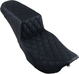 SADDLEMEN Step-Up Seat - Full Lattice Stitch - Black - FLHR/FLHX 897-06-175