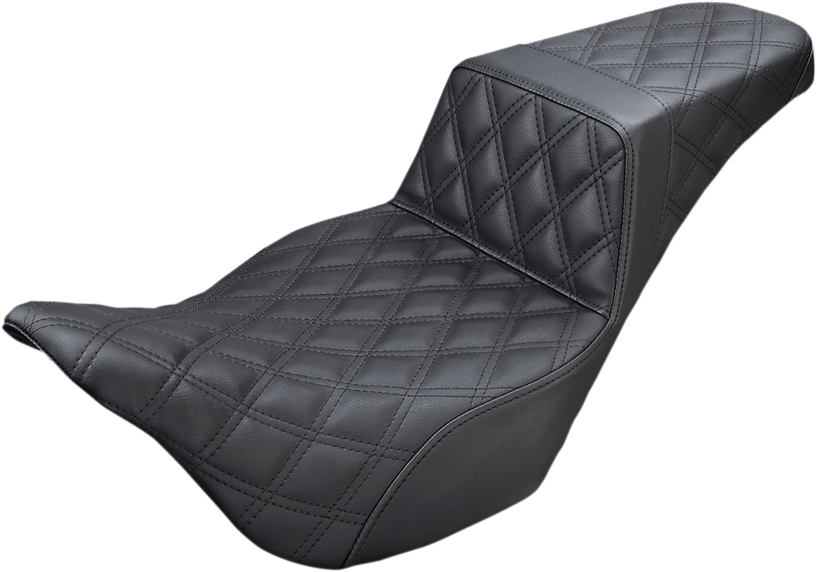 SADDLEMEN Step-Up Seat - Full Lattice Stitch - Black - '08-'23 FL 808-07B-175