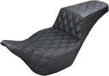 SADDLEMEN Step-Up Seat - Full Lattice Stitch - Black - '08-'23 FL 808-07B-175
