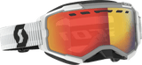 Fury Goggle Snow Cross Ls White W/Red Chrome