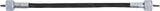 Black cable with a metal connector on a white background