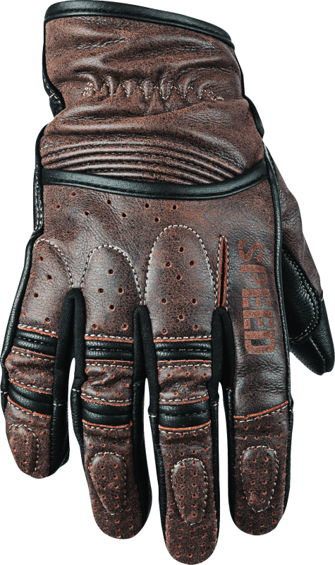 Speed and Strength Rust and Redemption Leather Gloves Brown - Small - Cycle City Outdoors