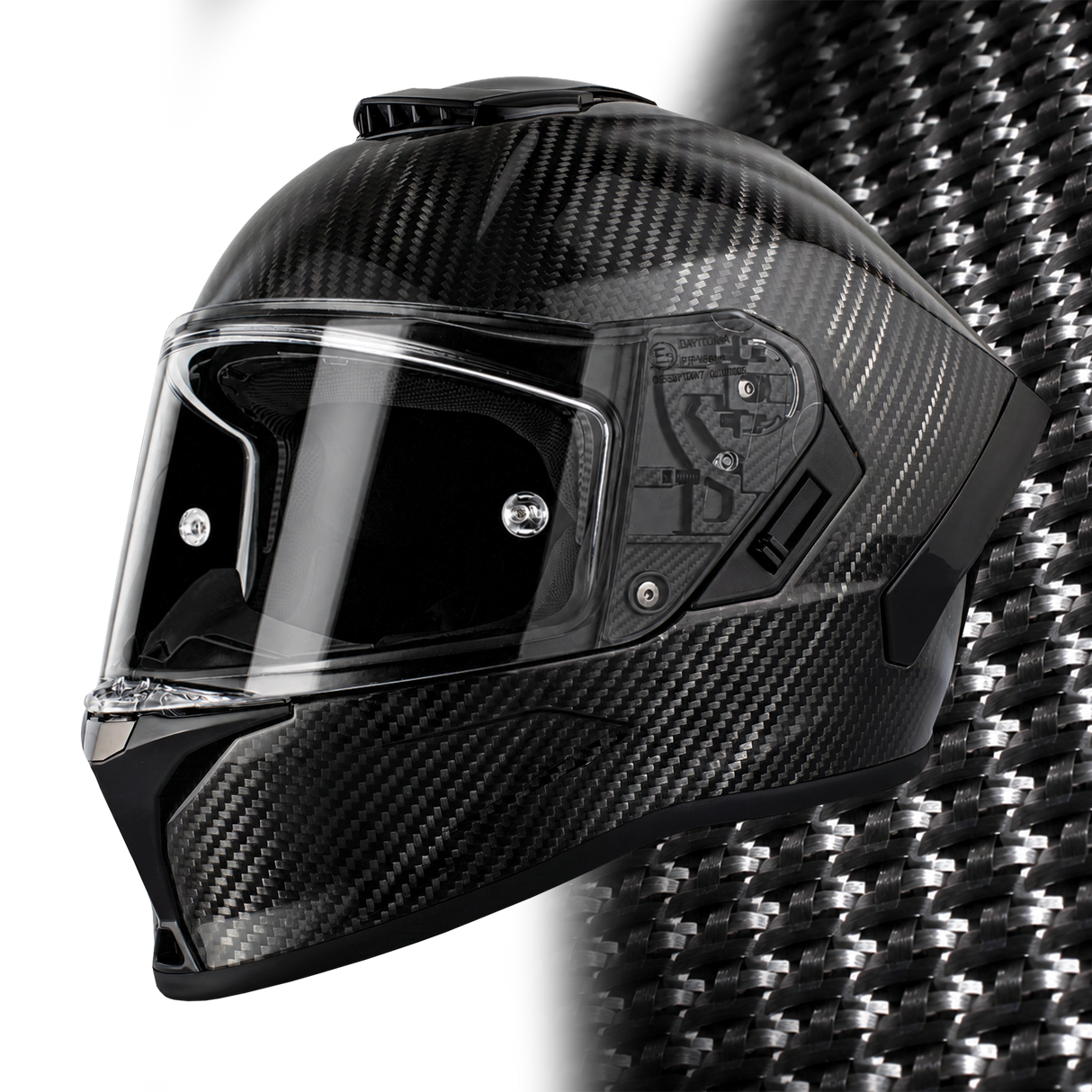 Daytona D.O.T. & ECE Daytona Viper- Silver Carbon Fiber Motorcycle Helmet