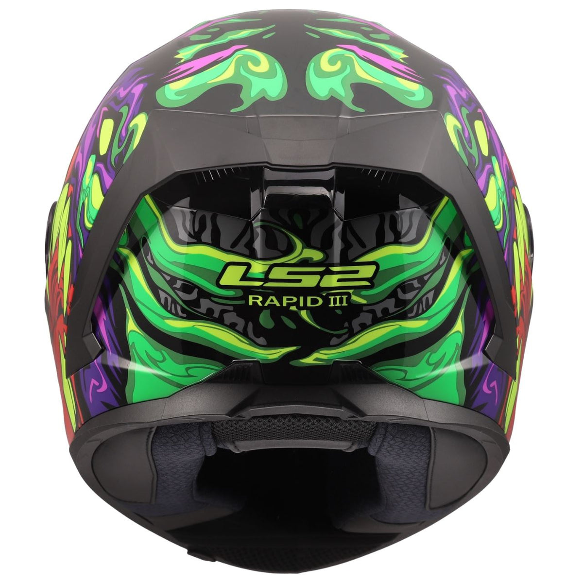 LS2 Rapid III Full Face Street Helmet | Lycant | Gloss Black/Green/Purple | XS–3XL | 820-1141