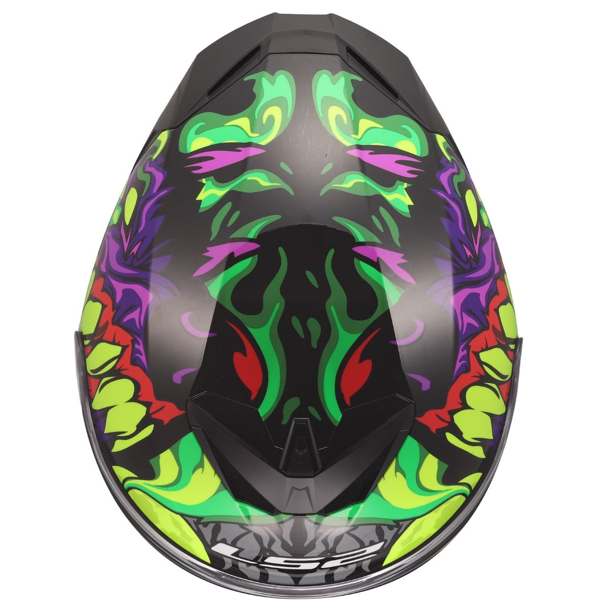 LS2 Rapid III Full Face Street Helmet | Lycant | Gloss Black/Green/Purple | XS–3XL | 820-1141