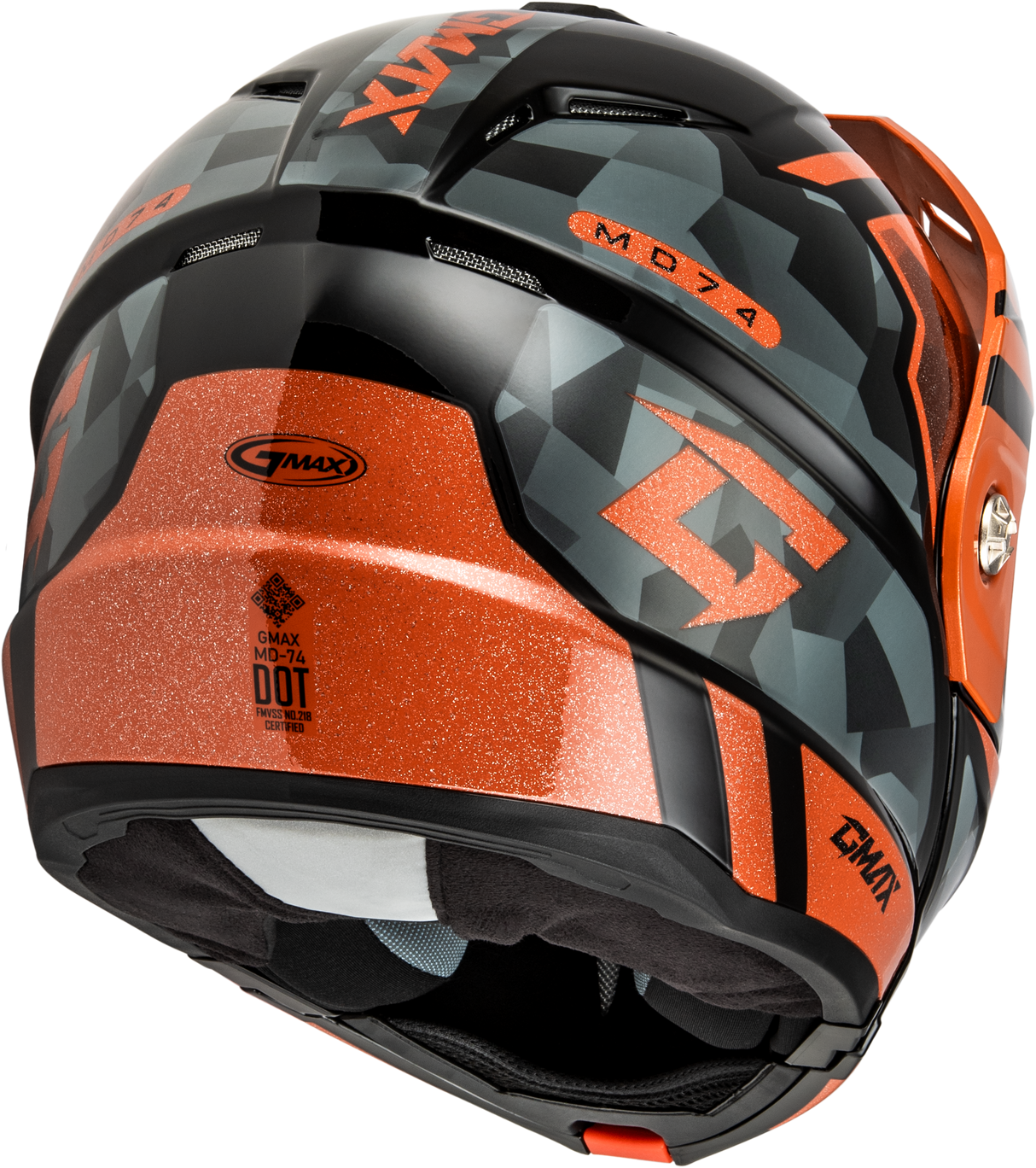 Md 74 Striker Modular Helmet W Smk Shield Blk/Gry/Or Mtlc Lg