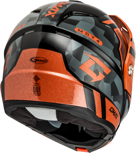 Md 74 Striker Modular Helmet W Smk Shield Blk/Gry/Or Mtlc Md