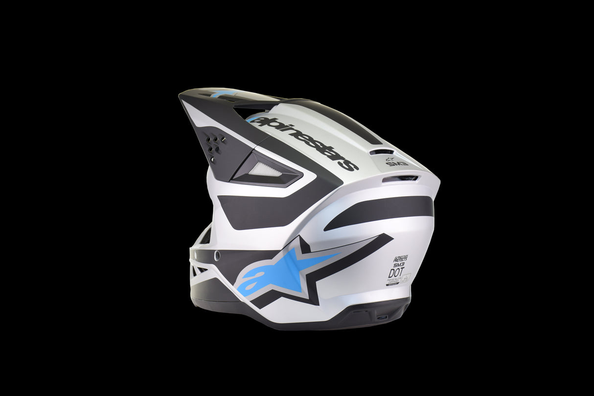 Alpinestars SM3 Heat Helmet Silver/Blue/Black Lg