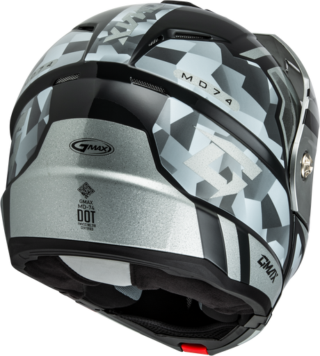 Md 74 Striker Modular Helmet W Slvr Shield Slvr/Blu Mtlc Md