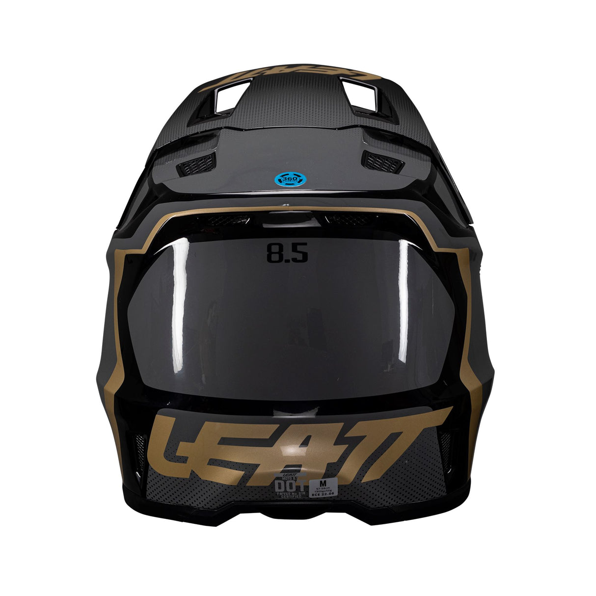 Leatt Moto 8.5 Helmet Kit | Black V25 | ECE 22.06 + DOT | 360° Turbine | Velocity 5.5 Goggles Included