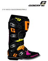 GAERNE SG-12 Le Boots Black/Orange/Pink Size 12 - Premium Support for Riders