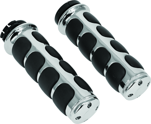 Kuryakyn Premium ISO Grips Without Throttle Boss Dual Cable Chrome - Cycle City Outdoors