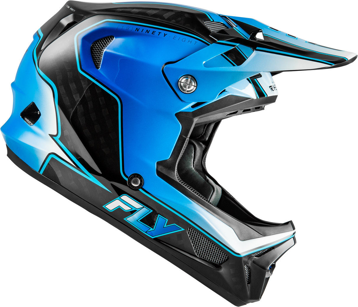 Werx R Flow Carbon Helmet Black Carbon/Blue/White Xl