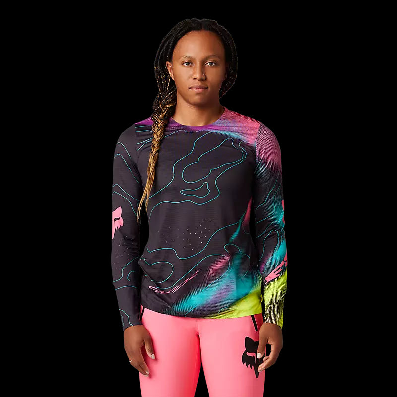 Fox Racing - Womens Flexair Ls Jersey Lunar - Blk/Pnk - S