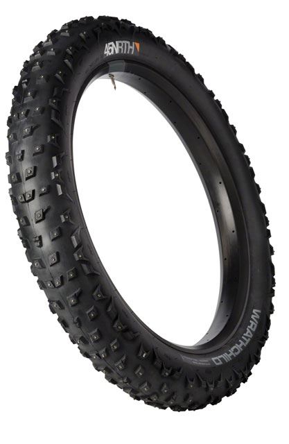45NRTH Wrathchild Studded Fat Bike Tire - 26x4.6 | 224 XL Concave Carbide Aluminum Studs | 120 TPI Tubeless