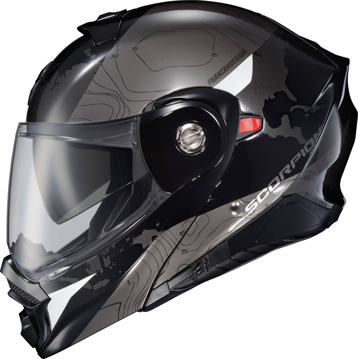 Scorpion - Exo At960 Modular Helmet Topographic Black/White Lg