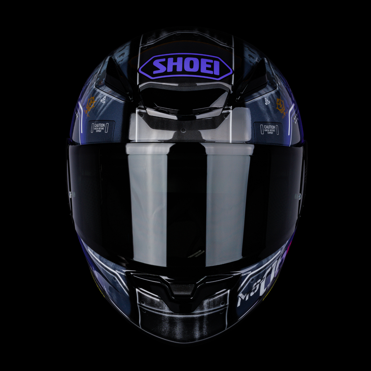Shoei RF-1400 Black Tri-Stars Zaku II TC-12 Full-Face Motorcycle Helmet | AIM+ Shell & Pinlock EVO Included
