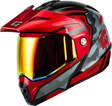 Md 74 Striker Modular Helmet W Red Shield Blk/Gry/Rd Mtlc 2x