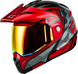 Md 74 Striker Modular Helmet W Red Shield Blk/Gry/Rd Mtlc Md