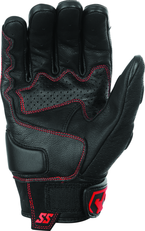 Speed and Strength Twist of Fate Leather Gloves Black/Red - Small - Cycle City Outdoors